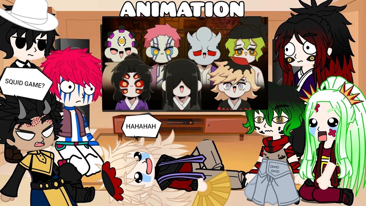 UPPERMOONS REACT FUNNY ANIMATIONS😂❤️ DEMON SLAYER  SQUID GAME ANIMATION