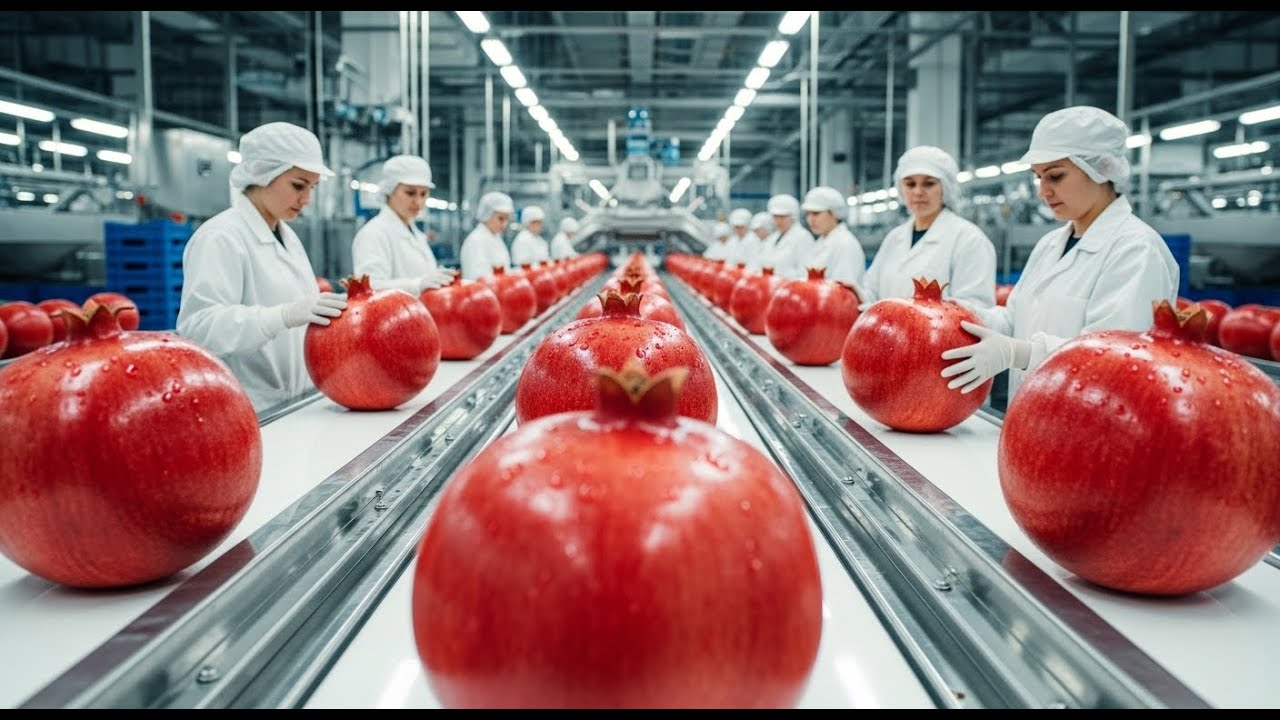 Inside a Modern Pomegranate Factory: From Farm to Delicious Drink (The Whole Process) Industry