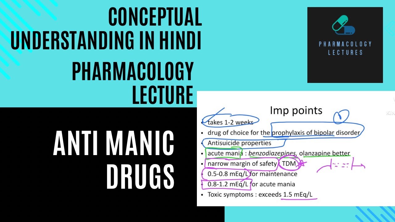 Anti manic drugs. Lithium. Central nervous system pharmacology lecture