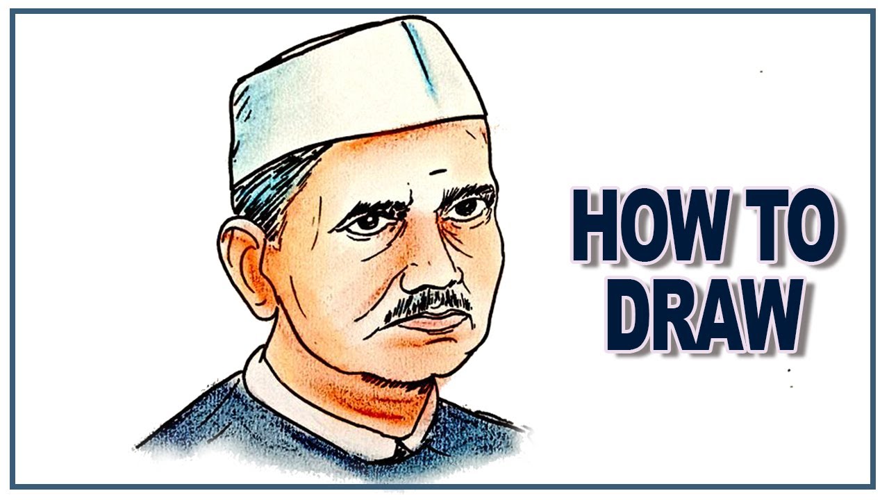 lal bahadur shastri drawing / [how to draw Lal bahadur sasthri / freedom fighters easy drawing