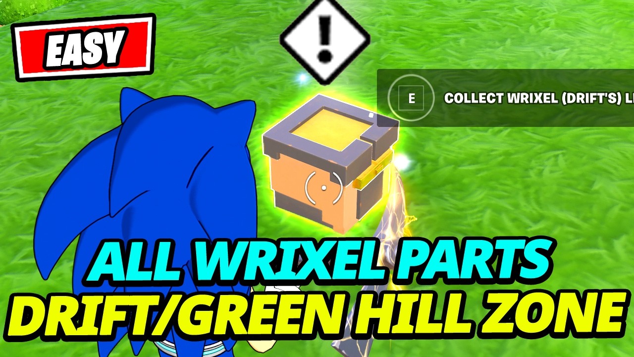 How to EASILY Collect Wrixel (Drift's) Parts at Green Hill Zone (ALL 4 LOCATIONS) - Fortnite Quest