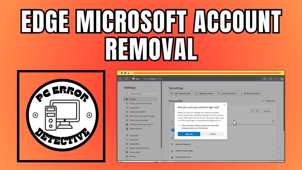 How To Remove Microsoft Account From Edge Browser In Windows PC - Quick Tutorial