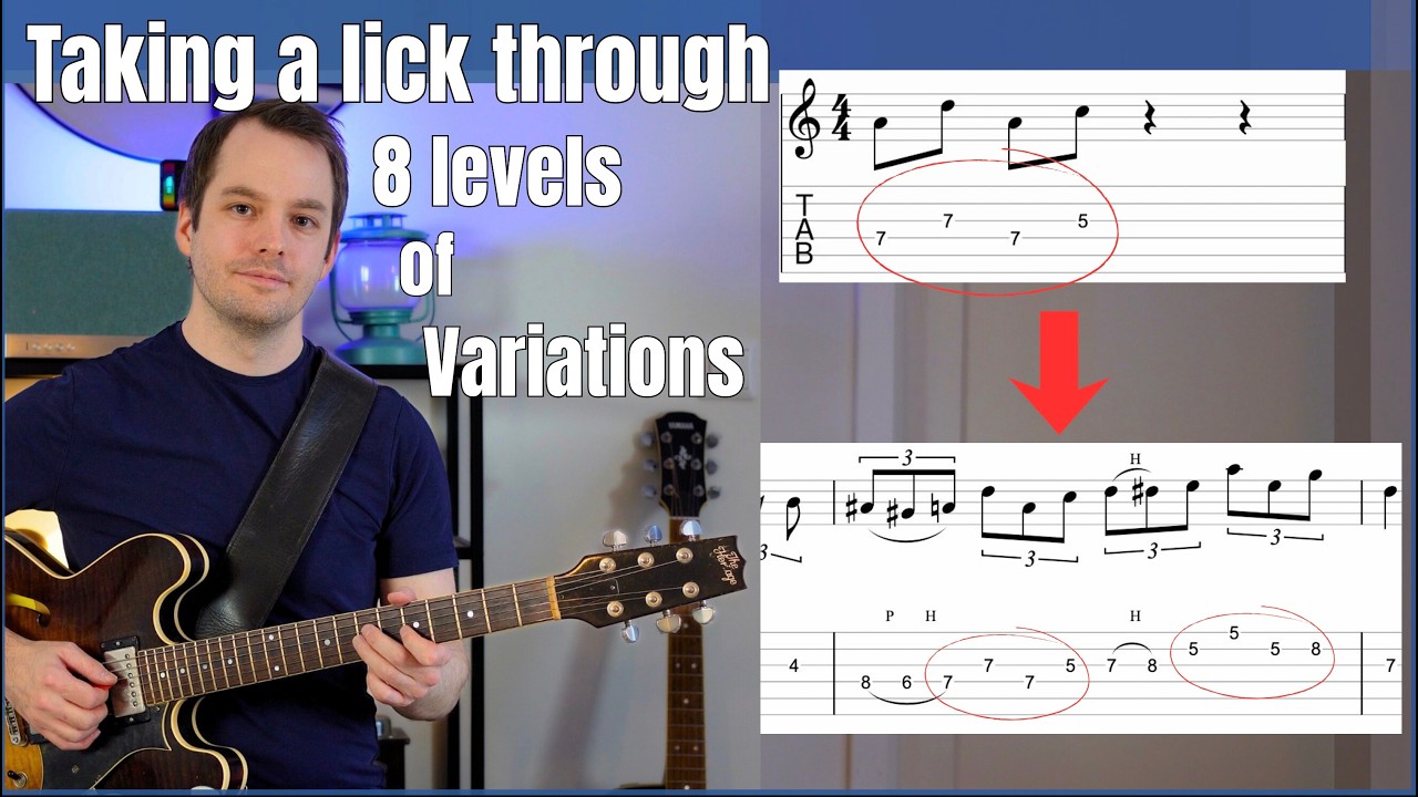 Taking a blues lick from simple to advanced