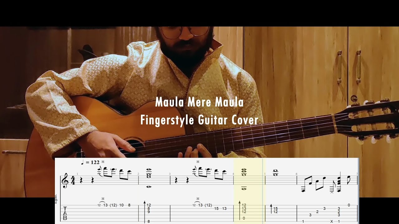 How To Play Maula Mere Maula (On Screen Tabs - Fingerstyle Guitar Cover)