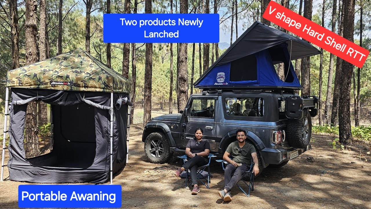 Hard shell Roof Top Tent and Awaning. #rooftoptent #adventurehut #thar #bolero @Small Town Rider
