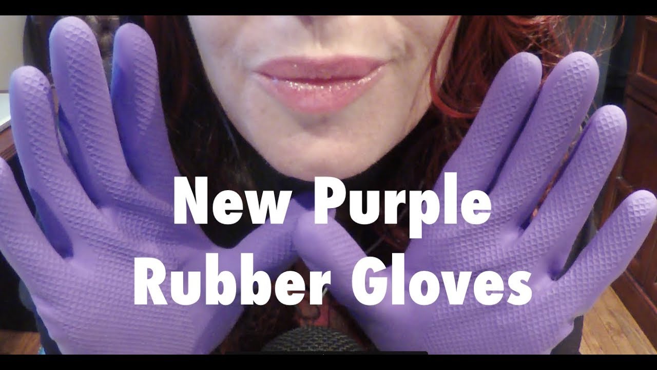 ASMR Purple Rubber Gloves