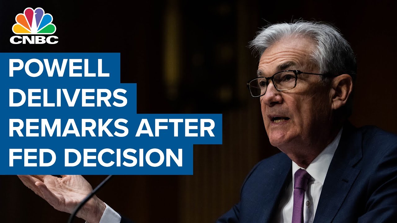 Fed Chair Jerome Powell delivers remarks after Fed leaves rates unchanged