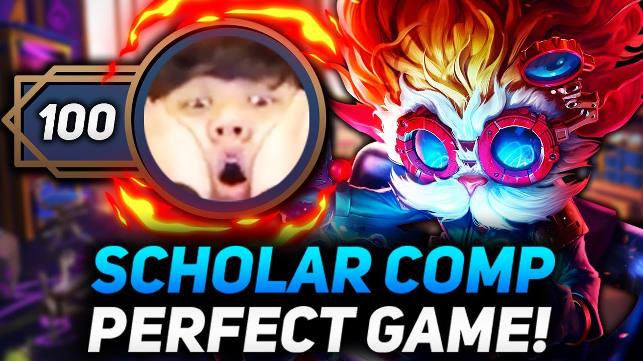 PERFECT MR 100 GAME WITH SCHOLAR COMP!! | Teamfight Tactics Patch 11.23