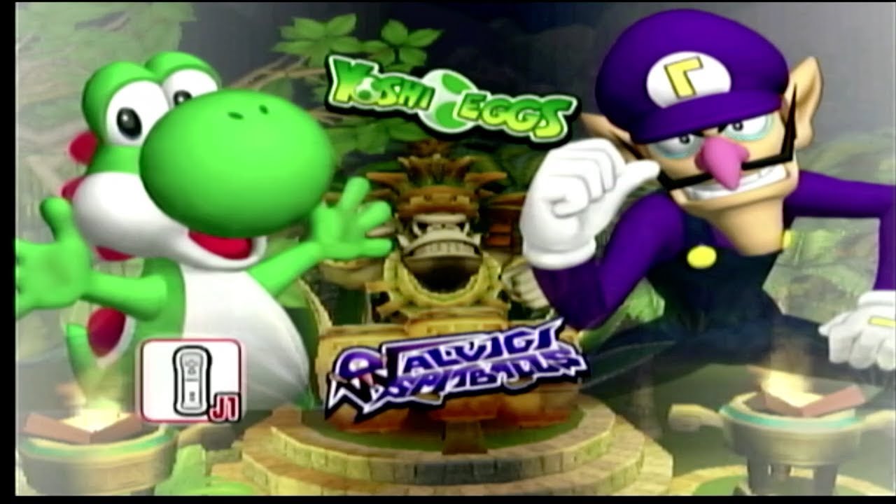 Mario Super Sluggers: Yoshi Eggs vs Waluigi Spitballs Gameplay HD