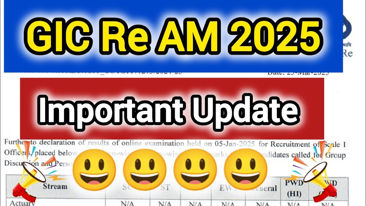 GIC Re AM 2025 Important Update l GD & Interview Schedule Out l #aptitudecorner #gicre #gic