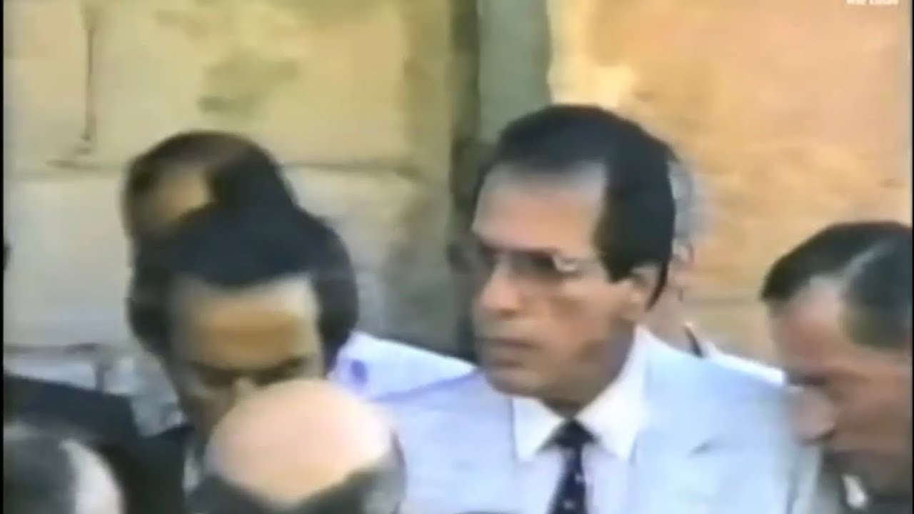 انطوان ريمي وربيع ريمي و إحسان صادق وعبدالمجيد مجذوب في وداع الأميرة هند أبي اللمع 1990/10/3
