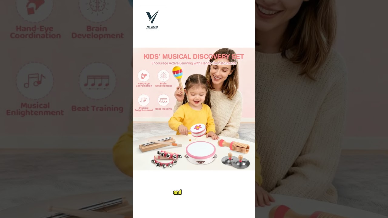 Wooden Percussion Instruments Set for Kids | Preschool Educational Music Toys