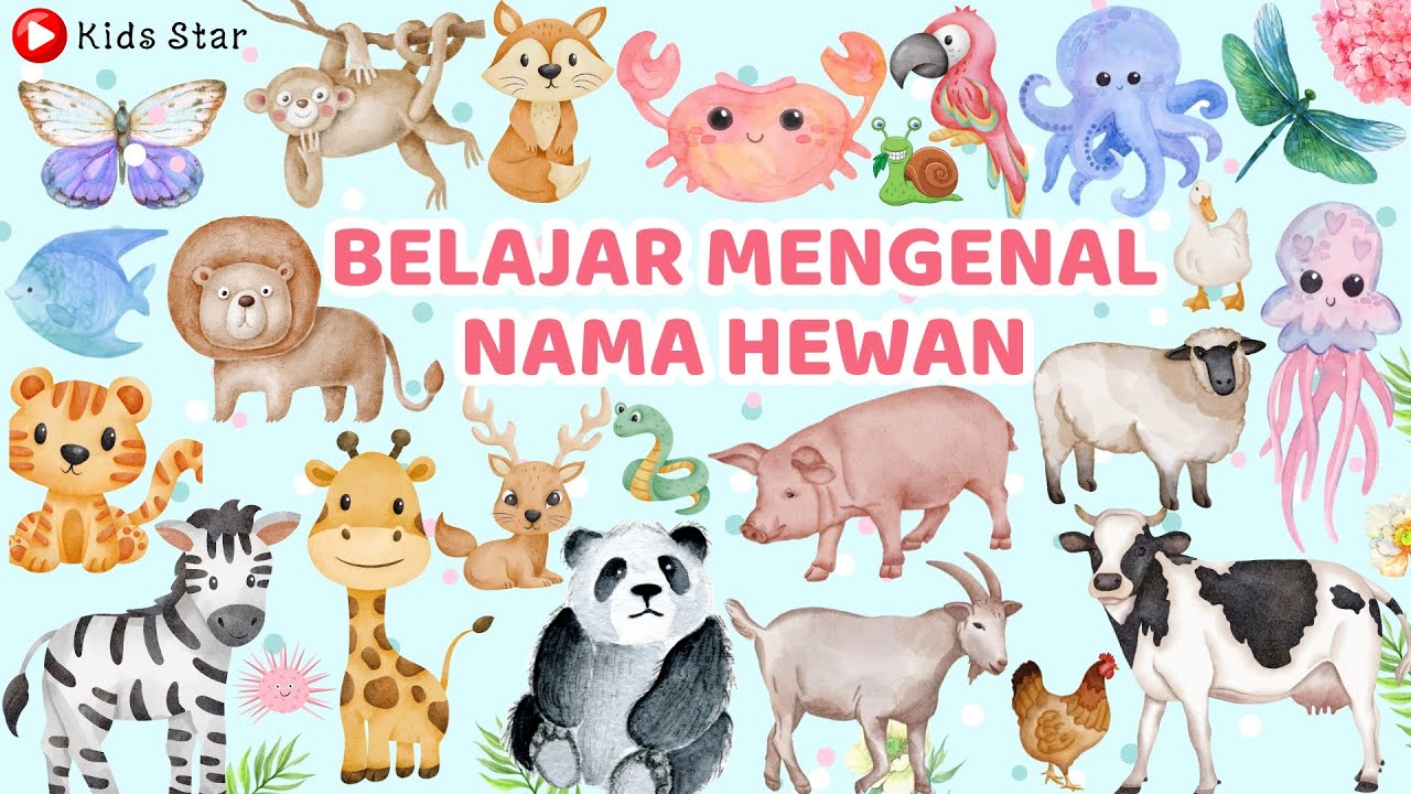 100 NAMA HEWAN BAHASA INDONESIA & BAHASA INGGRIS | BELAJAR NAMA HEWAN BINATANG LEARN OF ANIMALS NAME