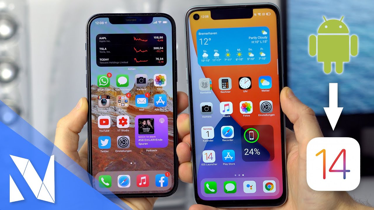 Android zu iOS 14 - So bekommst du unter Android einen iPhone Homescreen! | Nils-Hendrik Welk