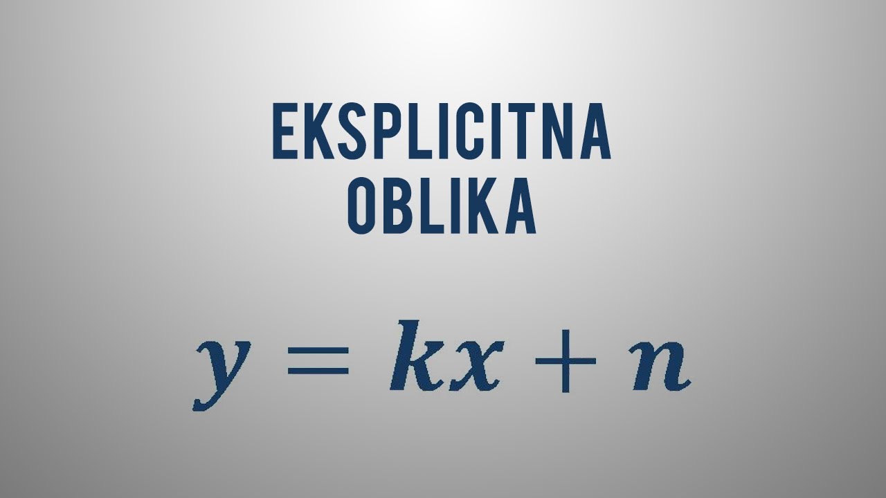 Eksplicitna enačba premice