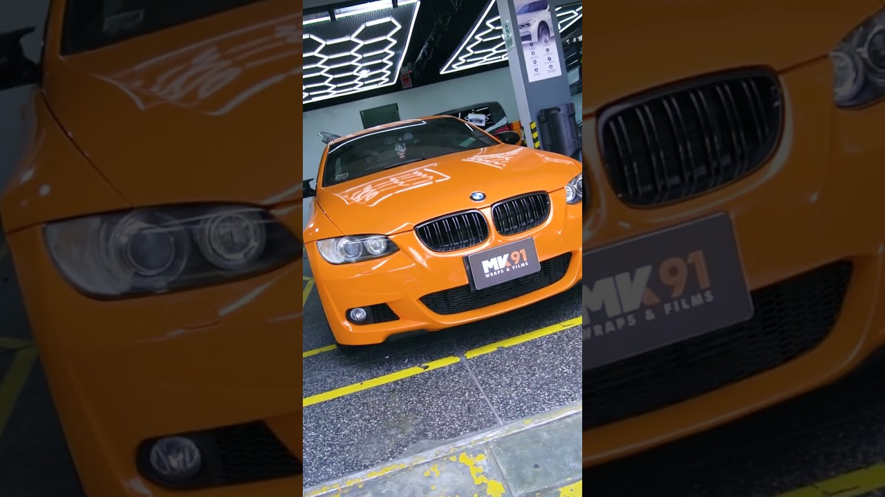 BMW 330I COUPE WRAPPING 3M GLOSS BRIGHT ORANGE 2080