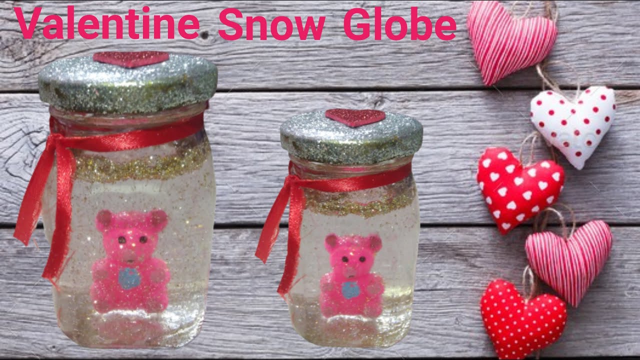 How to make Valentines Snow Globe | How to make Snow Globe | DIY Snow Globe | Handmade Snow Globe