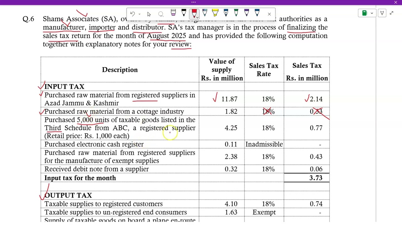 Sales Tax Numerical Autumn 2025