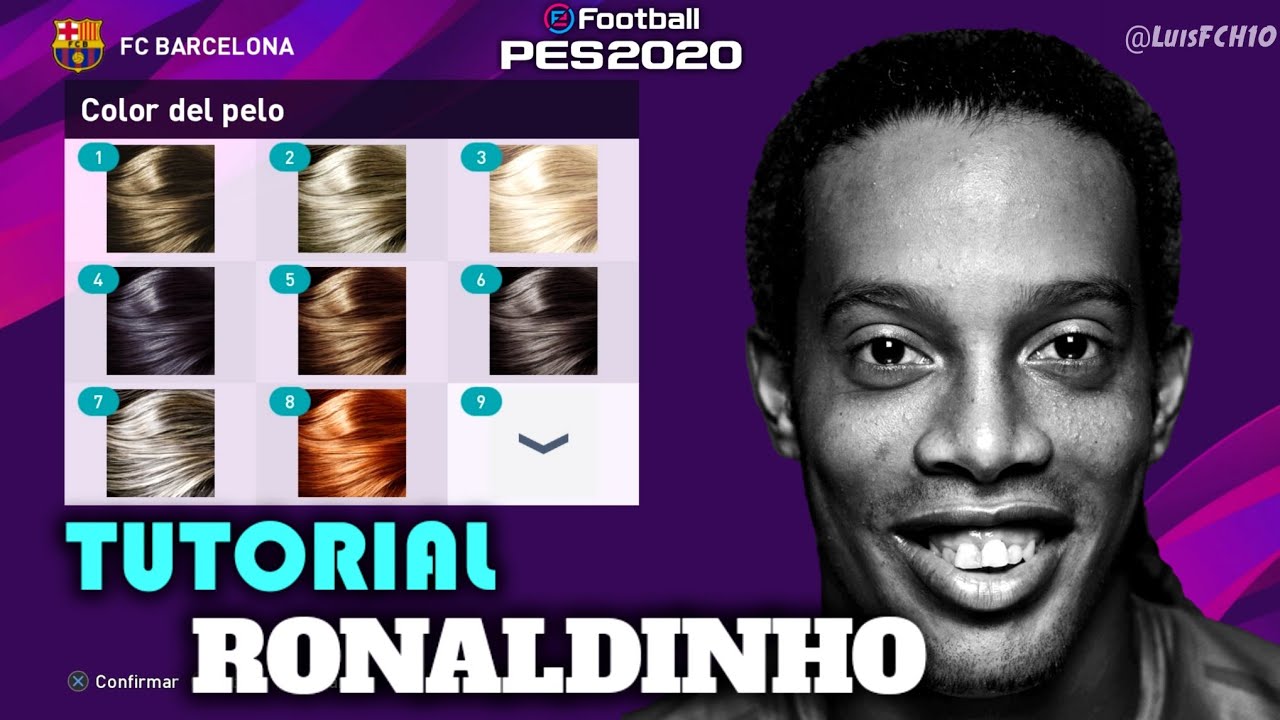 TUTORIAL COMPLETO | COMO CREAR A RONALDINHO EN PES 2020 | HOW TO CREATE | FACE & STATS | LuisFCH