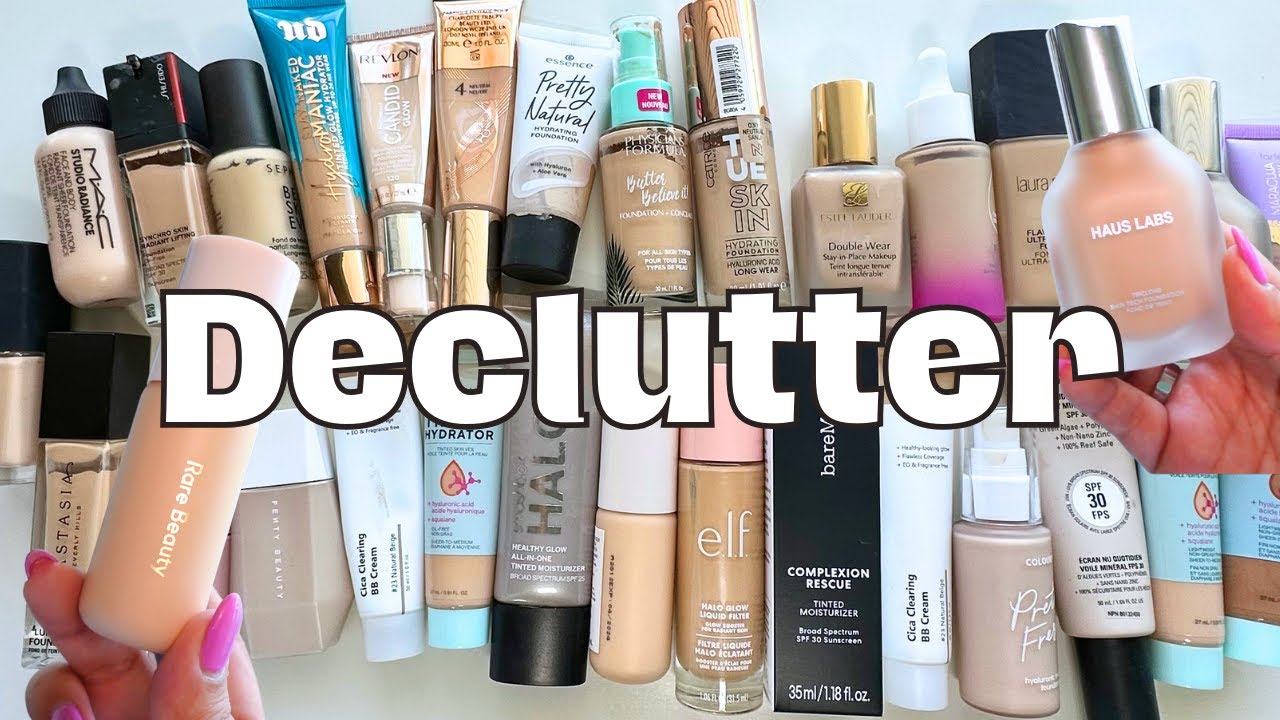 DECLUTTER 2023 - Foundations. Skin Tints. Tinted Moisturizers. Full makeup Collection & Favorites