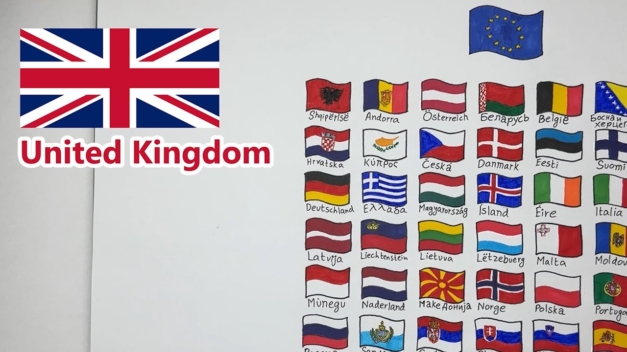 Draw Europe flags | Drawing flags of European countries | European Flags 🇪🇺