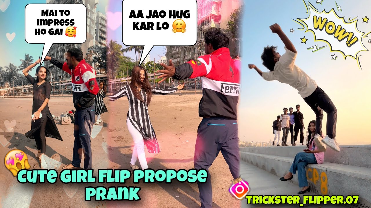 Cute Girl Flip Propose Prank 😍|| Dadar chapati  Vlog Videos || Flipper Bobby Vlog ❤️ || ￼