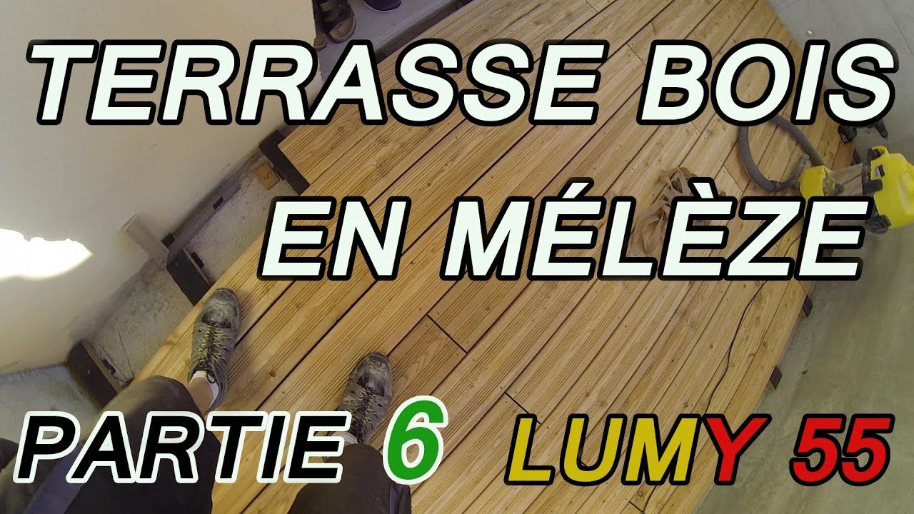 Terrasse bois en mélèze : fin de la pose et du chantier 6/6 LUMY 55