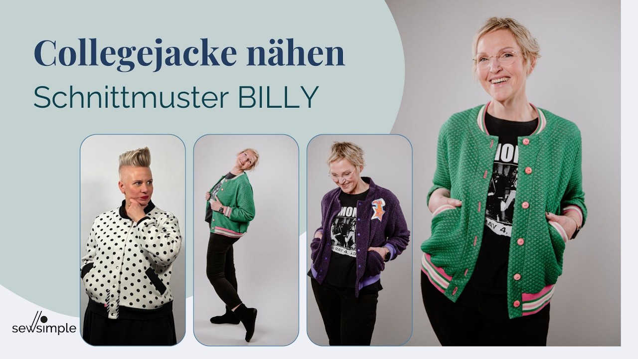 Collegejacke nähen | Schnittmuster BILLY | mit tollen Tipps & Kniffen
