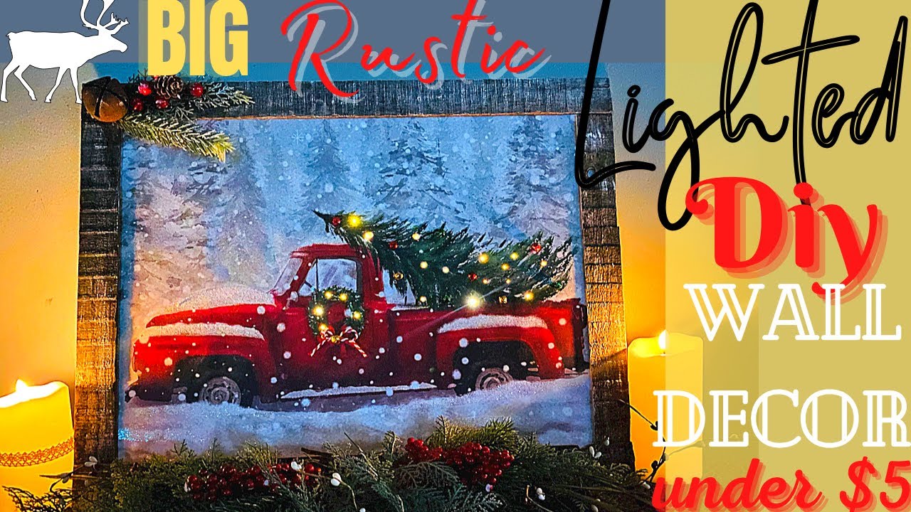 Rustic LIGHTED farmhouse wall decor🎄  EASY GIFT BAG DIY UNDER $5🎄🎄