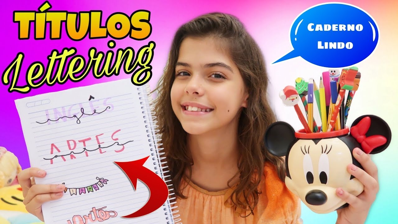 CADERNO LINDO E ORGANIZADO - Como fazer T&iacute;tulos Lettering | NICOLE DUMER
