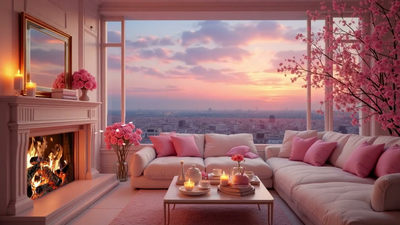 Tranquil Fireplace Lounge | Piano Music & Fireplace Sounds for Deep Calm