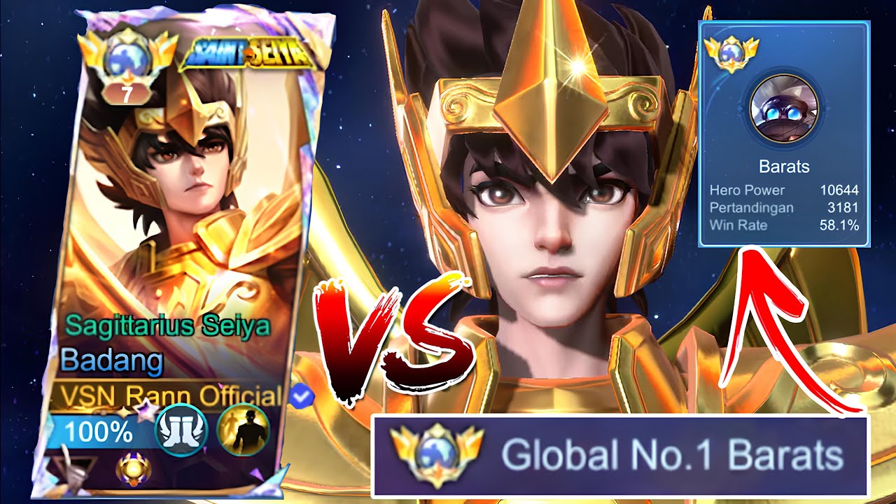 BADANG GUA DIINCER😱 REVIEW SKIN SAGITTARIUS SEIYA MALAH KETEMU GLOBAL 1 BARATS!!! | BADANG DAMAGE!!