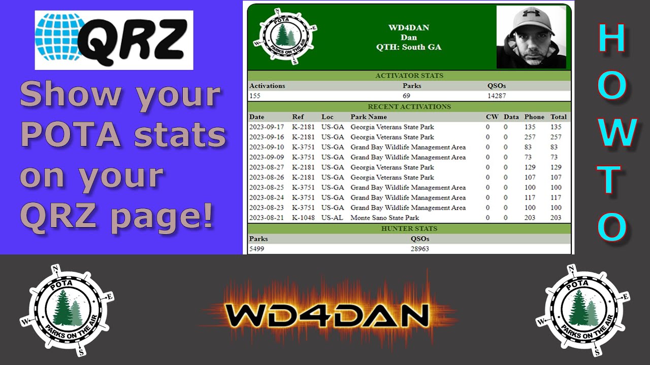 HOWTO: #POTA stats on your #QRZ page!