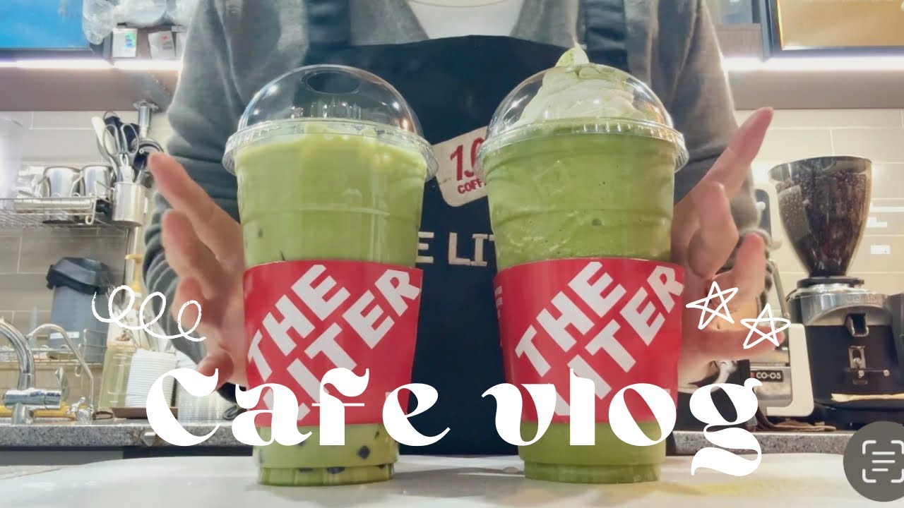Cafe vlog | 💚🍵말차버블티&말차프라페🍵💚 | 더리터카페알바 | 음료제조영상 | 카페알바브이로그 cafe asmr✨