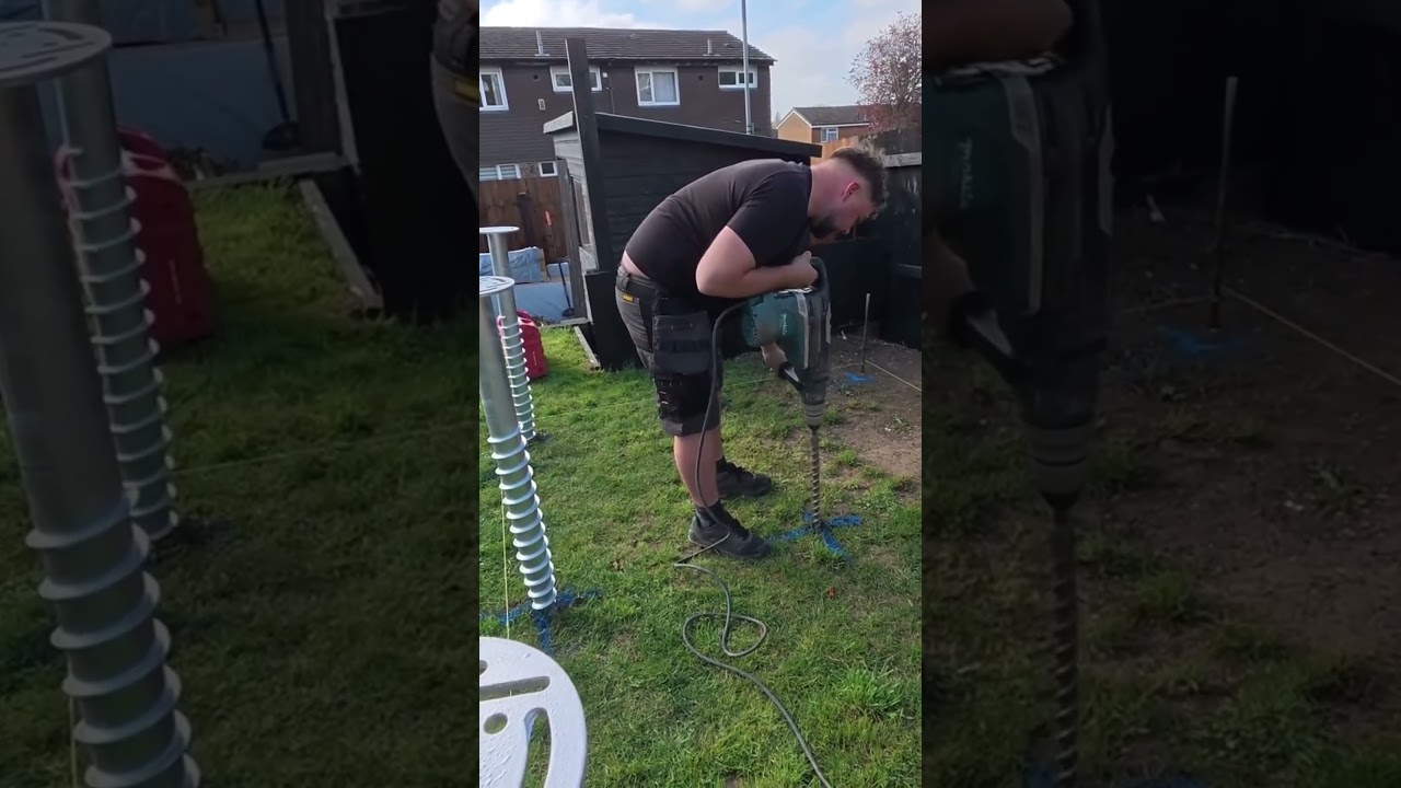 No more concrete for a garden room base ? #cabinbuild #construction #gardenroom #foundations