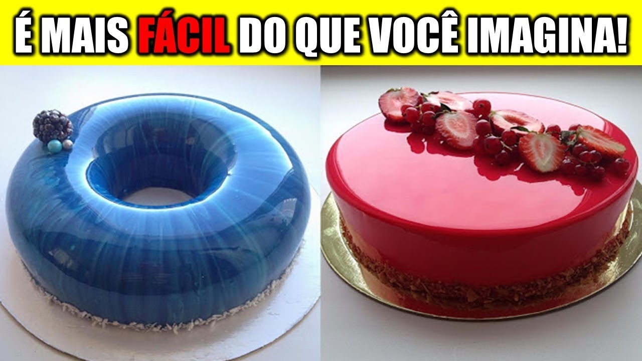 Como Fazer BOLO DE VIDRO (Espelho) - Como Fazer Bolo Espelhado Passo a Passo