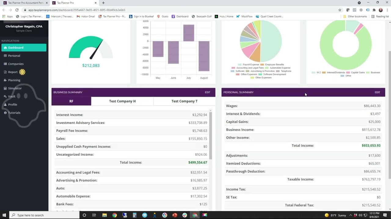 Tax Planner Pro: 2022 Accountant Demo