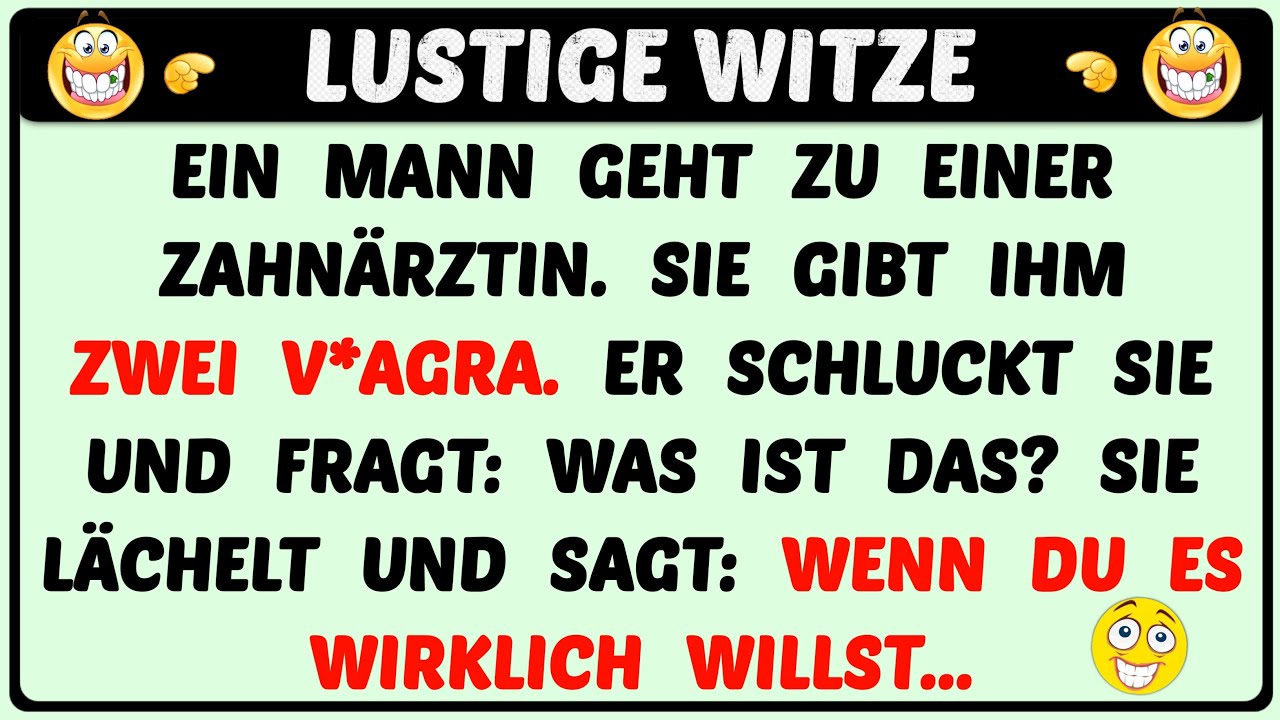 Bester Witz Des Tages! - Ein Mann geht zu einer Zahnärztin, um sich einen…| Täglich Witzige Videos