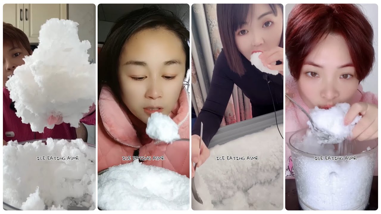 Ice scraping deep freezer asmr & Ice eating asmr & ice freezer frost eating & fridge ice mukbang 163