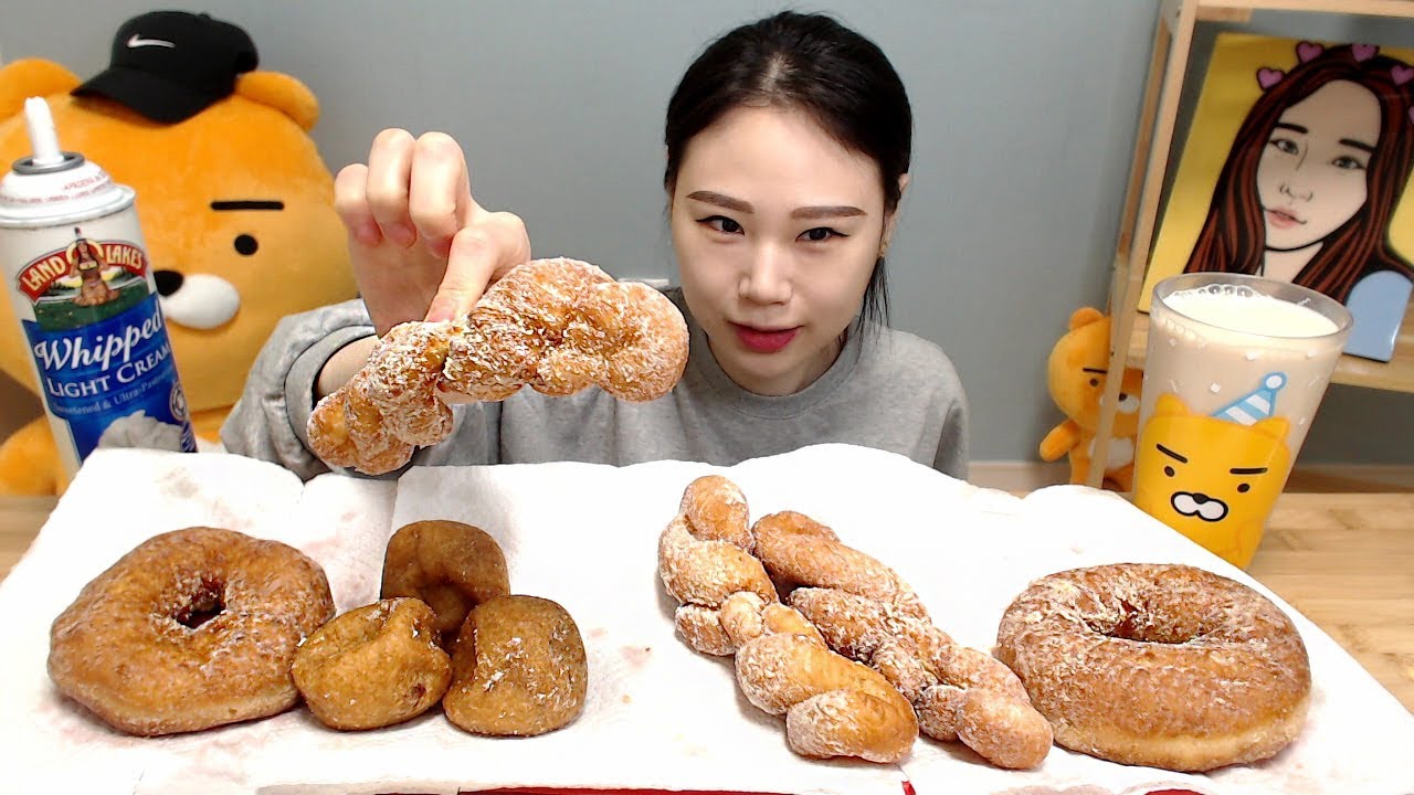 갓 튀긴 찹쌀꽈베기 찹쌀도넛 찹쌀호밀빵 먹방 Mukbang
