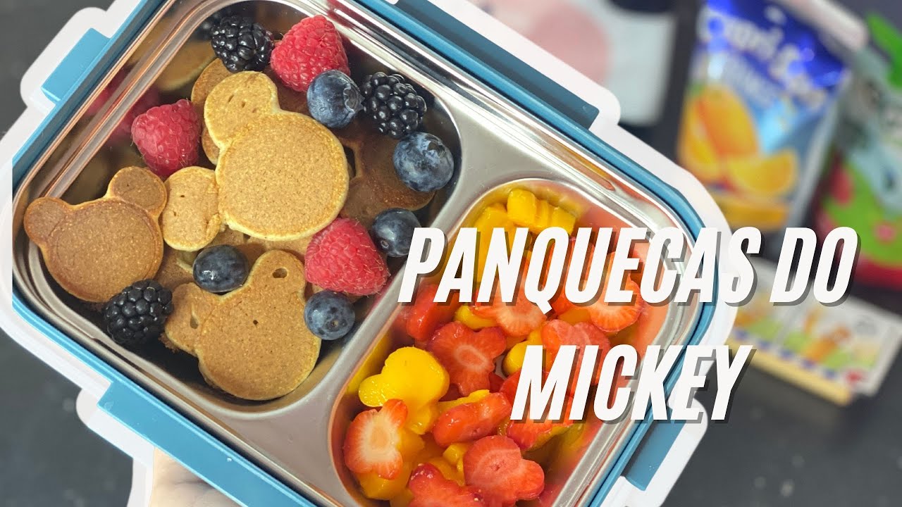 Mini Panquecas de banana do Mickey + Lancheira de hoje 💝✨