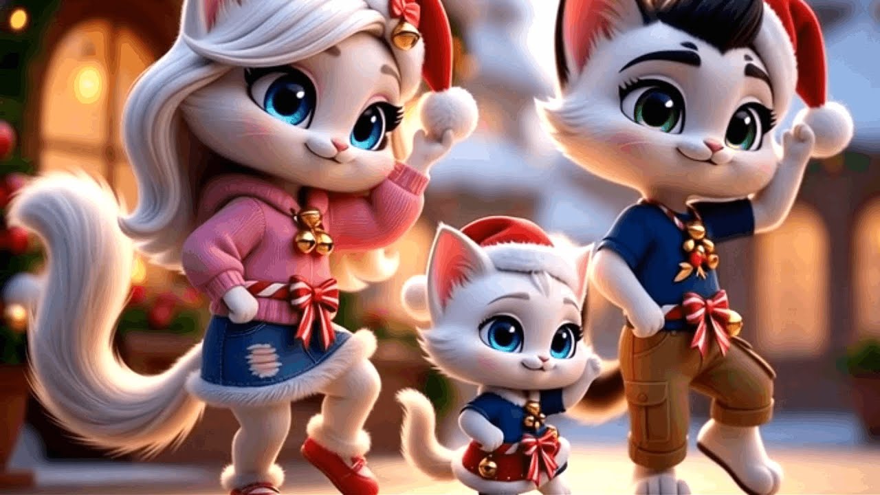 Jingle Bells Cat Family Dance