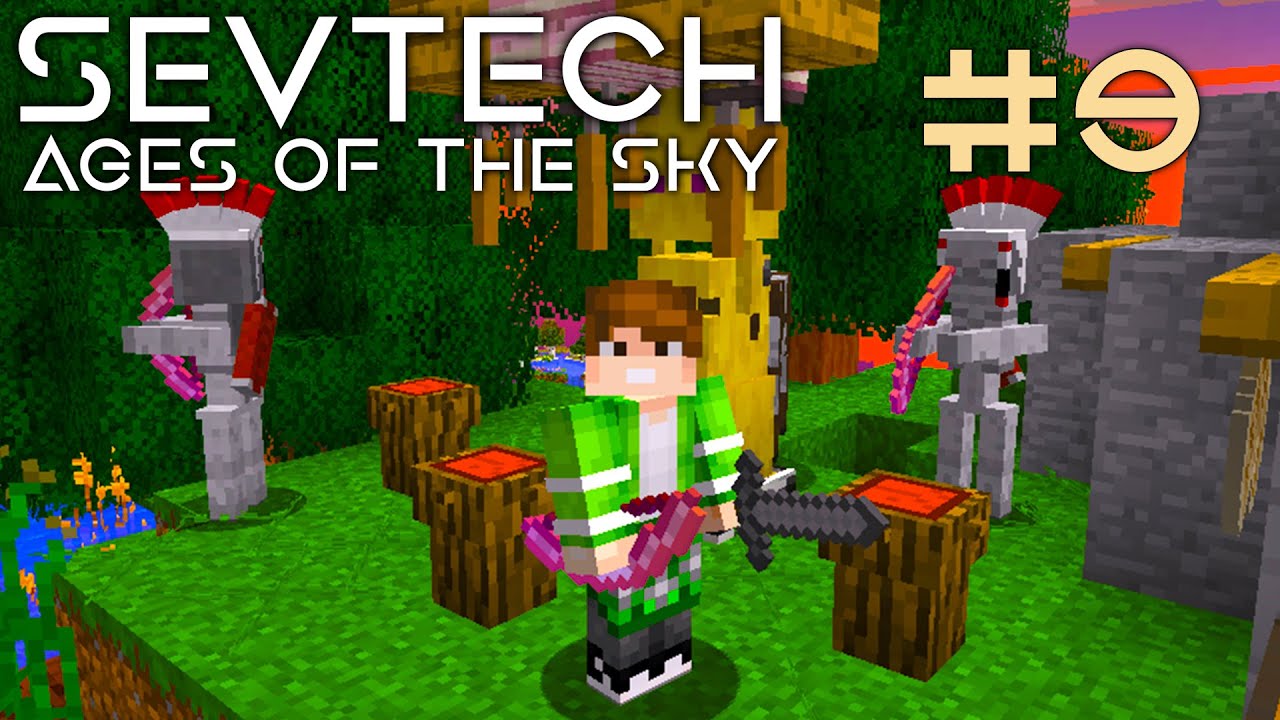 SevTech: Ages of the Sky #9 Призываем БОССА - БАЙКОК! Выживание в Майнкрафт с модами!