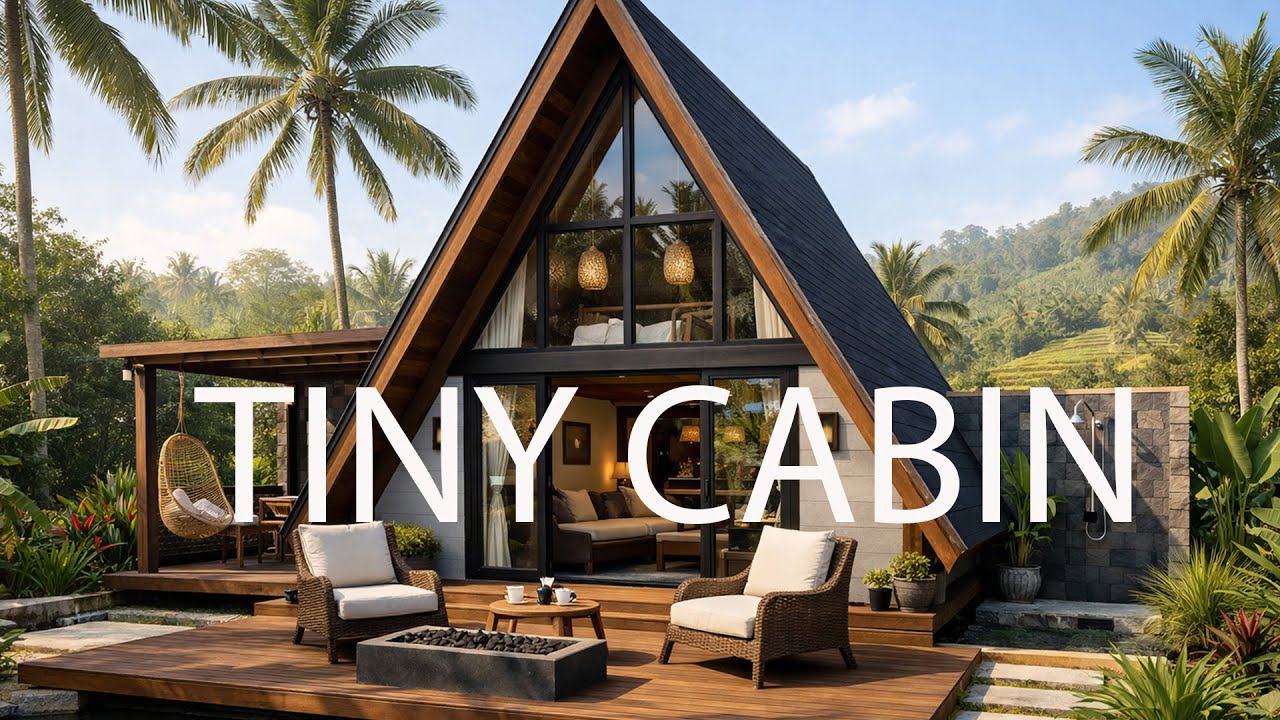 Tiny Cabin/ Dream Modern House/ A Frame  Cabin