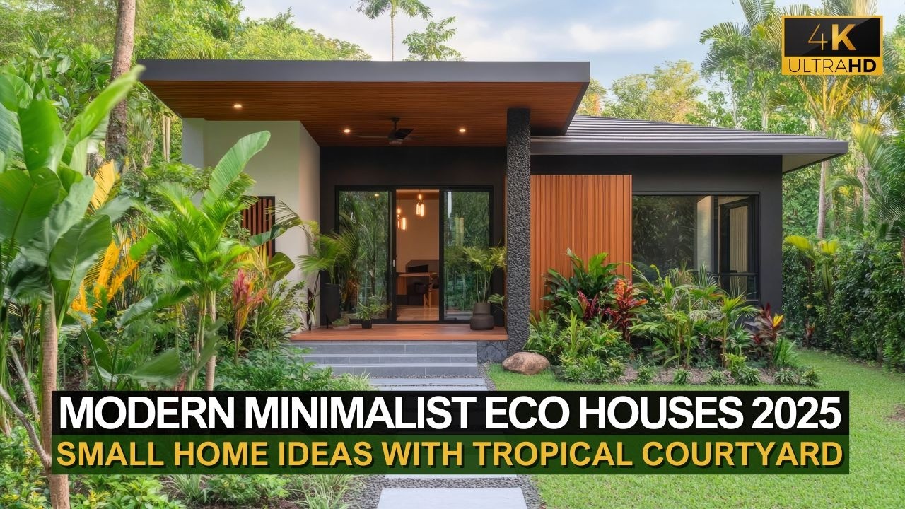 Modern Minimalist Eco Houses 2025: Luxury Small Home Ideas with Sustainable Tropical Courtyard