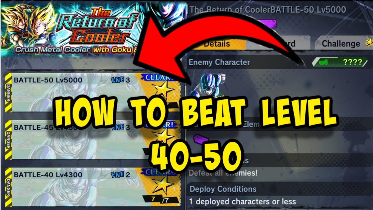 HOW TO BEAT LEVELS 40-50 OF THE RETURN OF COOLER EVENT!!! (Dragon Ball Legends)