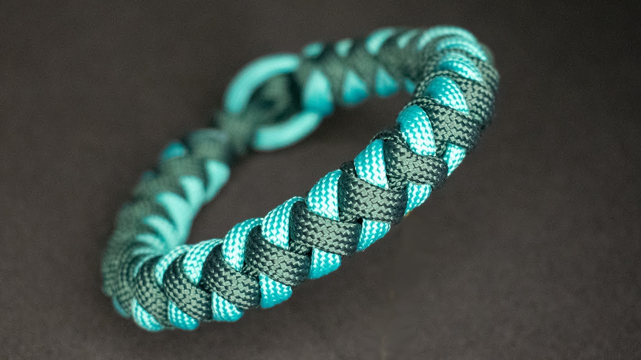 Pulsera paracord nudo serpiente doble color