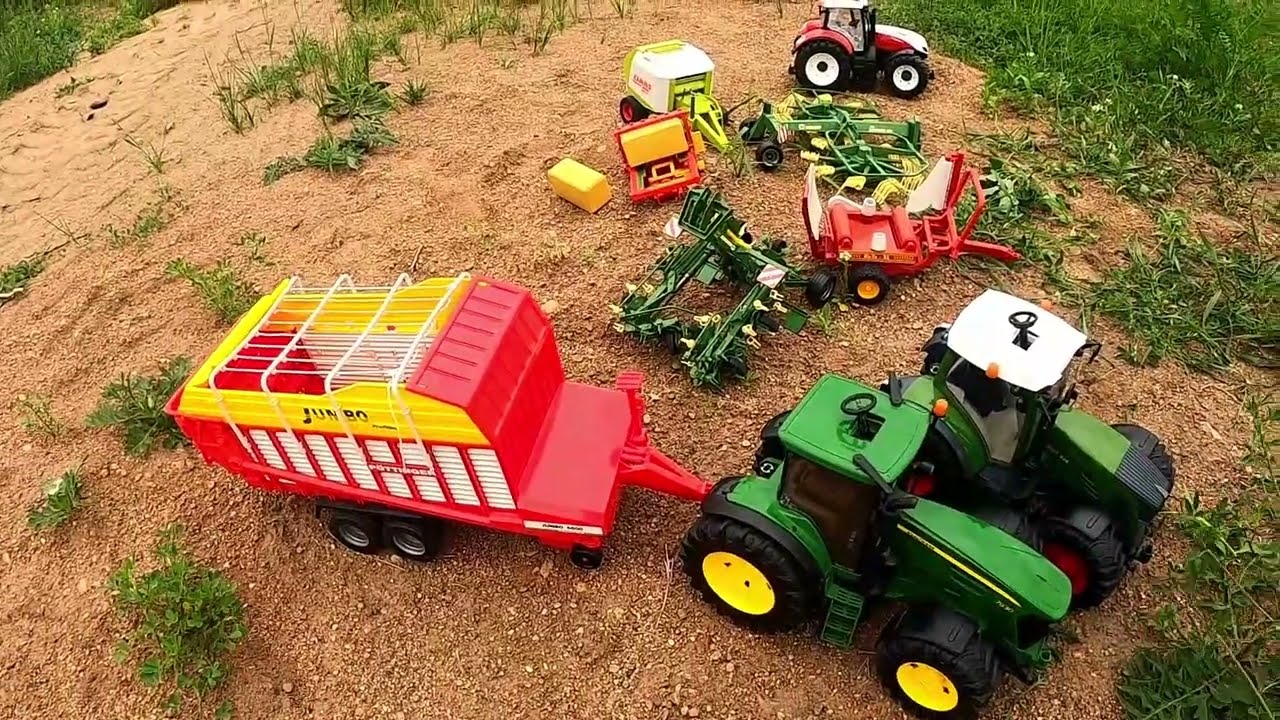 Sianokosy 2022 Pottinger Krone Claas John Deere Fendt Steier Zabawki BRUDER wysiadł nam mikro o_o