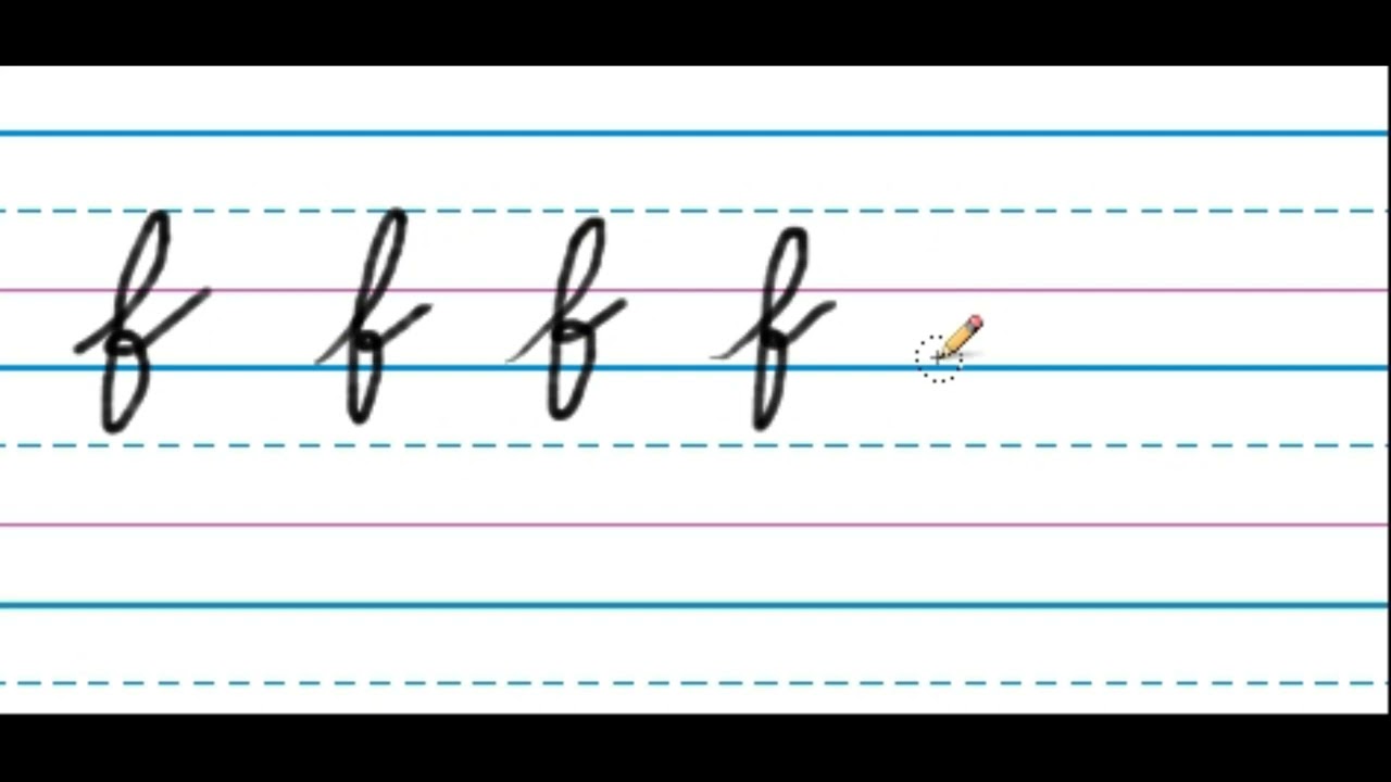 Cursive writing guide | Letter F | capital small letter | primary elementary education | learning