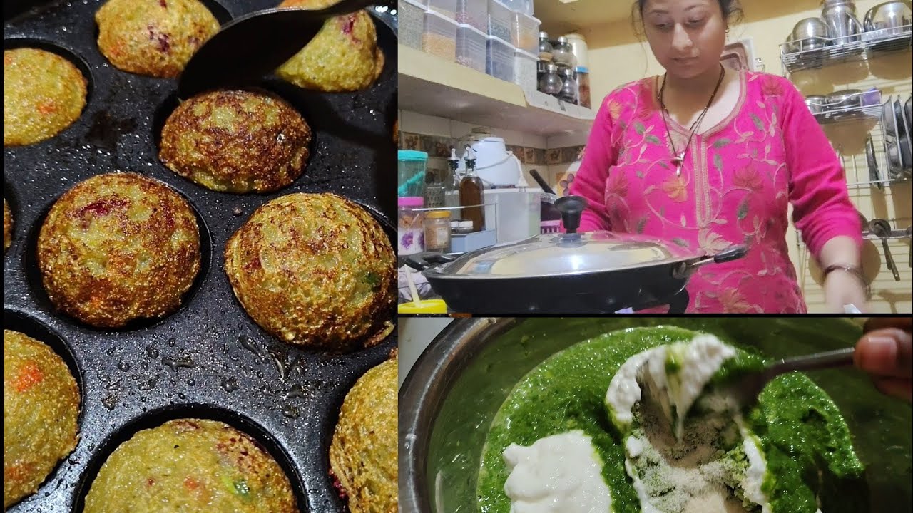 Hare matar aur palak ke Garma garam appe😋